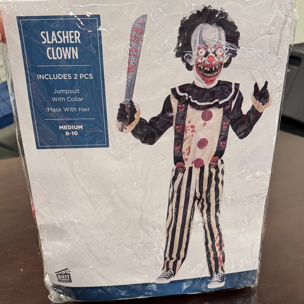 Slasher Clown Kids Halloween Costume - Black and White
